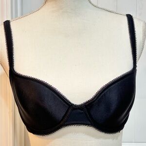Black Satin Underwire Bra 36B DKNY
